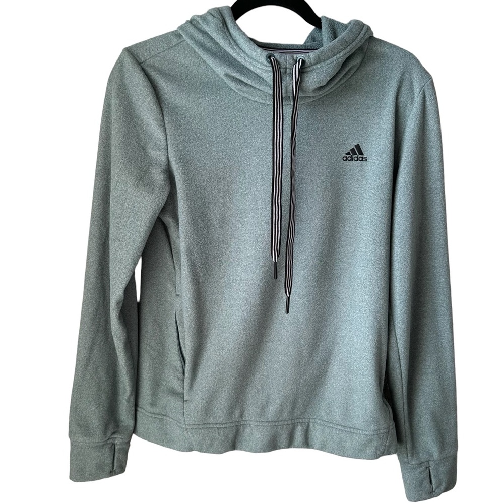 Adidas Green Cowl Neck Long Sleeve Hoodie Women’s Size Small